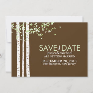 Save The Date Faire part mariage Arbres de bouleau