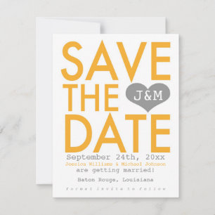 Save The Date Faire part moderne orange