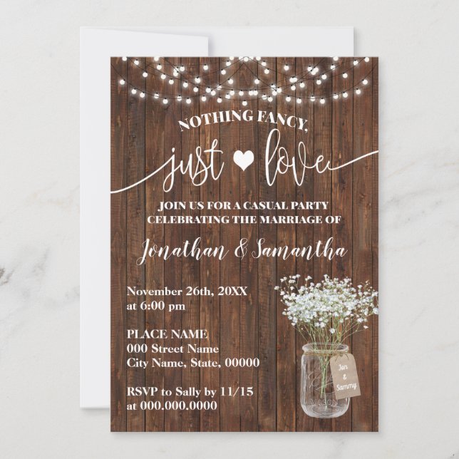 Save The Date Faire simple, juste l'amour Mariage sur le pouce I (Devant)