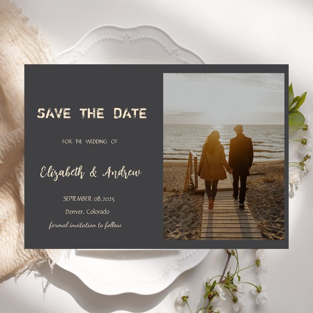 Save The Date Faire simple photo mariage enregistrer la date (Créateur téléchargé)