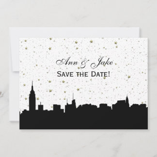 Save The Date Faire soi-même la silhouette de NYC sur fond de co