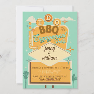 Save The Date Faire un BBQ Cartons d'Invitation de Fiançailles R