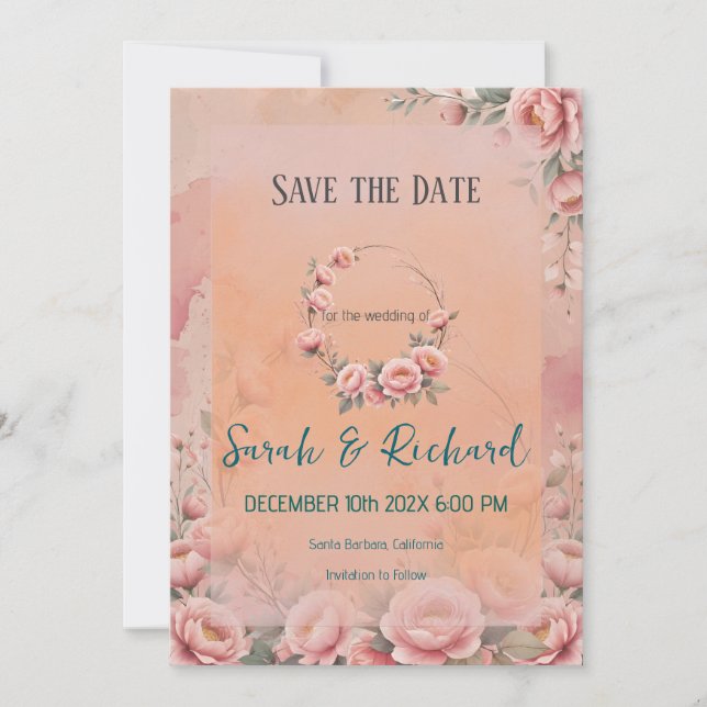Save The Date Fairy Conte de Fée Floral Enregistrer la Date (Devant)