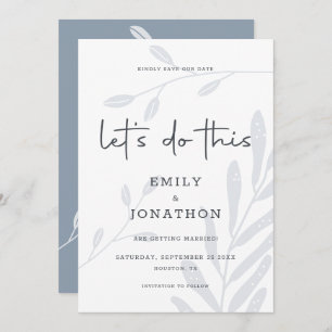 Save The Date Faisons Ce Foliage Dusty Blue Enregistrer La Date