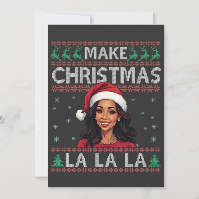 Save The Date Faites Noël La La La Ugly Xmas Sweat Kamala (Devant)