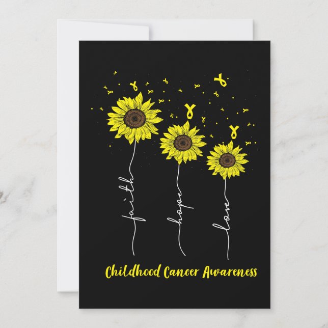 Save The Date Faith Hope Love Sunflower Childhood Cancer Award (Devant)