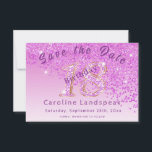 Save The Date Falling Pink Parties scintillant for 18th Birthday<br><div class="desc">Envoyez un élégant "Save the Date" à vos amis et votre famille pour votre 18e anniversaire avec cette parties scintillant rose moderne tombant sur le côté d'un arrière - plan dégradé rose.</div>