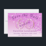 Save The Date Falling Pink Parties scintillant for 60th Birthday<br><div class="desc">Envoyez un élégant "Save the Date" à vos amis et votre famille pour votre 60e anniversaire avec cette parties scintillant rose moderne tombant sur le côté d'un arrière - plan dégradé rose.</div>