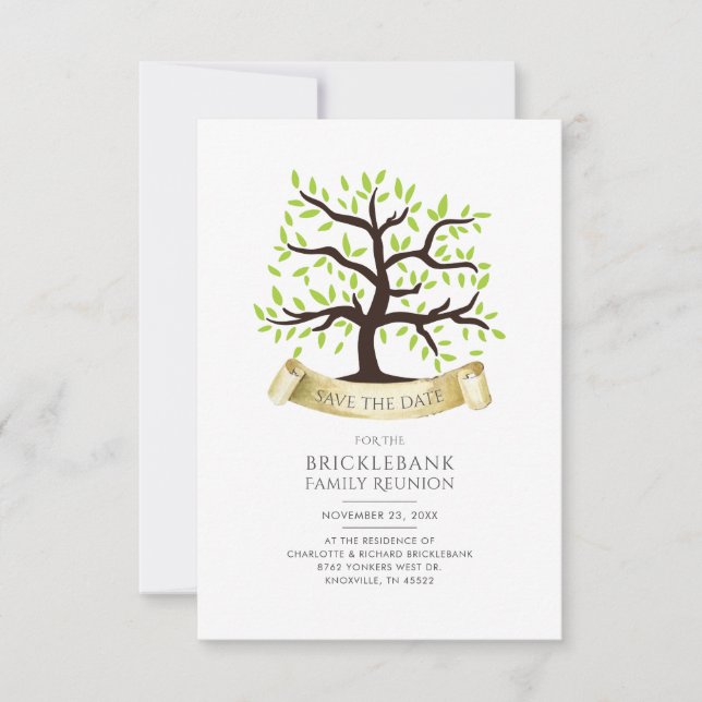 Save The Date Famille Réunion Simple Moderne (Devant)