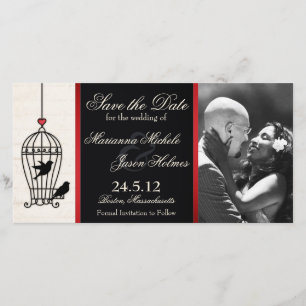 Save The Date Fanciful Birdcage Photo Enregistrer la date Ruban