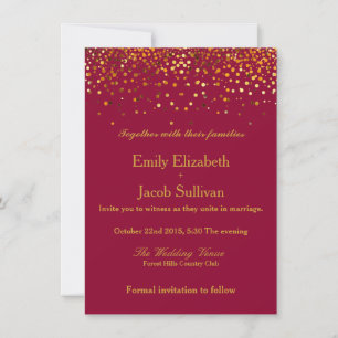 Save The Date Faux Gold Foil Confetti Mariage élégant