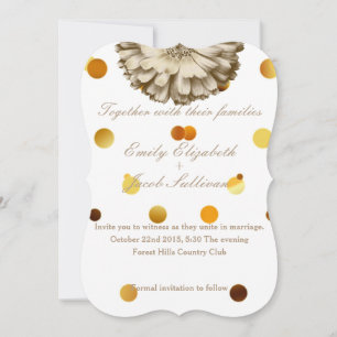 Save The Date Faux Gold Parties scintillant Foil tournesol inspi