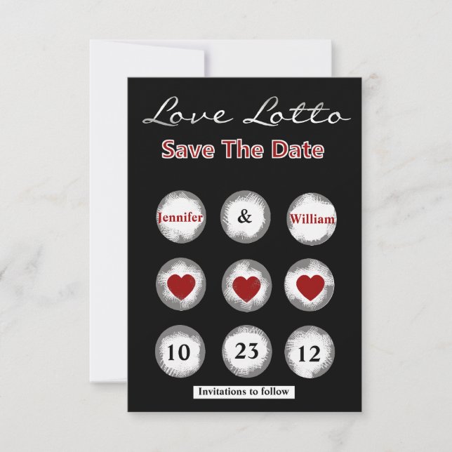 Save The Date Faux Love Lotto Enregistrer la date Annonce (Devant)