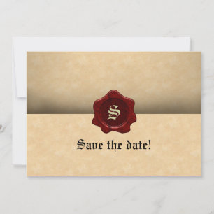 Save The Date Faux Sceau de cire et parchemin Goth Vintage
