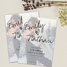 Save The Date Faux Vellum Effect Photo Wedding Enregistrer la da