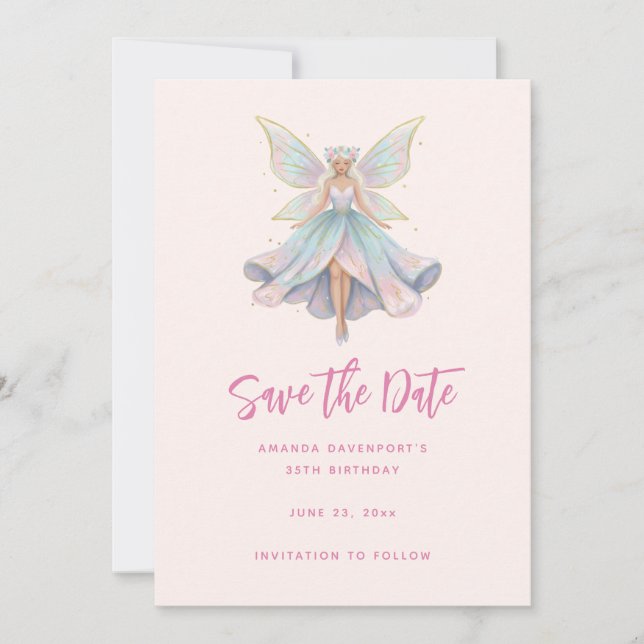 Save The Date Fée angélique magique Couleurs pastel Enregistrez  (Devant)
