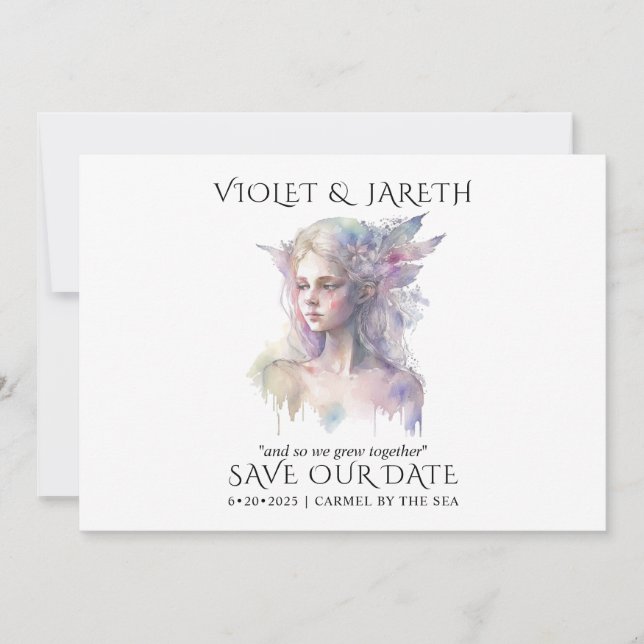 Save The Date Fée de bois Mariage enchantée (Devant)