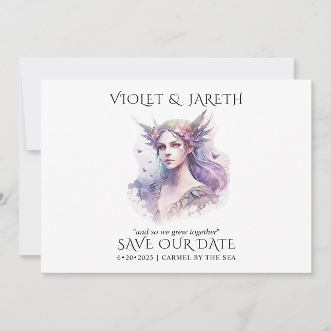 Save The Date Fée de forêt Mariage enchantée (Devant)
