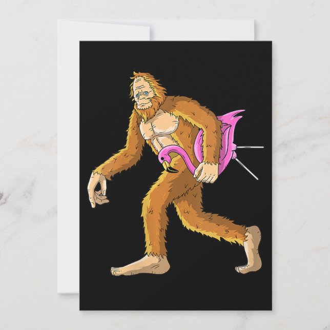 Save The Date Femme Bigfoot Avec Flamant rose Animal Costume Cad (Devant)