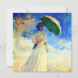 Save The Date Femme Monet avec un parasol face droit