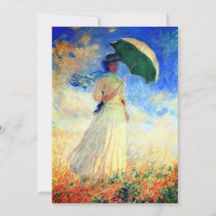 Save The Date Femme Monet avec un parasol face droit