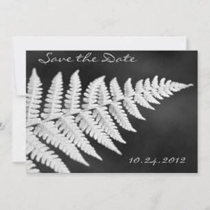Save The Date Ferne noire et blanche Enregistrer la date Invitat