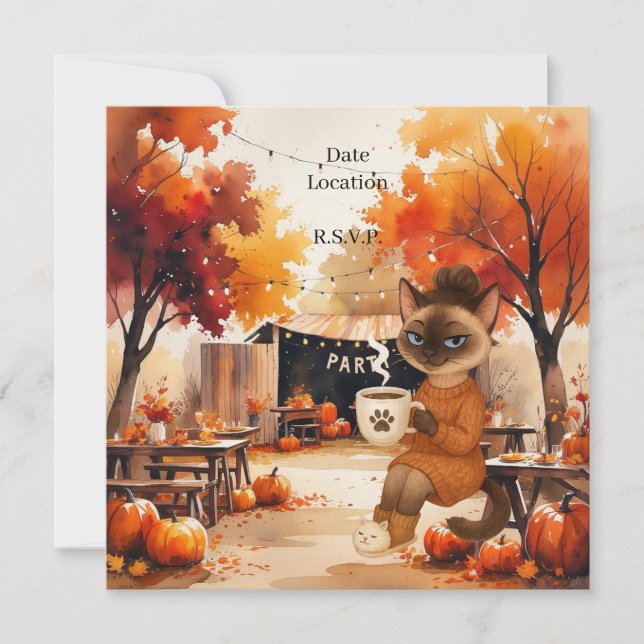 Save The Date Fête d'Action d'Ami Flannel et Fizz Fall (Devant)