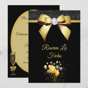 Save The Date Fête d'anniversaire d'élégance glamour
