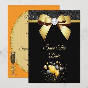 Save The Date Fête d'anniversaire Élégance Glamour