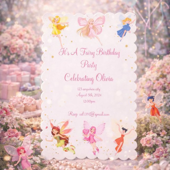 SAVE THE DATE FETE D'ANNIVERSAIRE FÉERIQUE POUR FILLES (Créateur téléchargé)