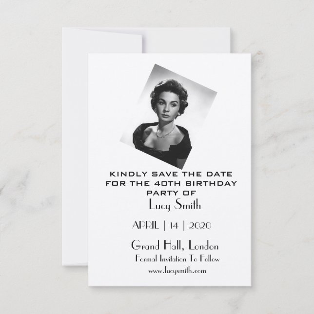 Save The Date Fête d'anniversaire personnalisée Enregistrer les  (Devant)