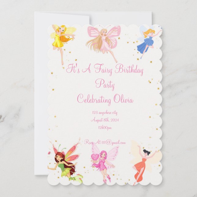 SAVE THE DATE FÊTE D'ANNIVERSAIRE POUR LES FILLES (Devant)
