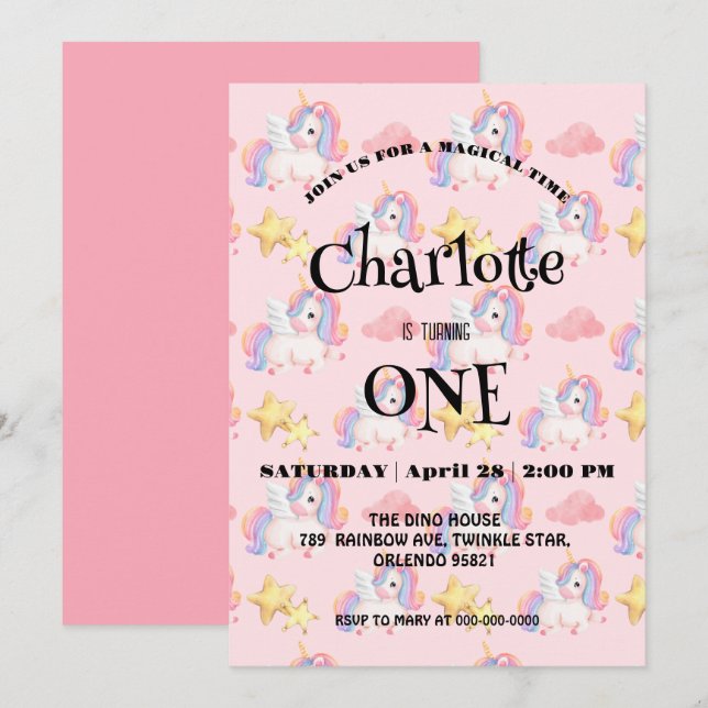 Save The Date Fête d'anniversaire simple Rainbow moderne (Devant / Derrière)