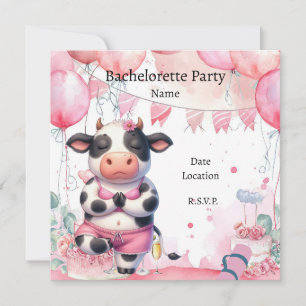Save The Date Fête de Bachelorette Cow Yoga Enregistrez la Date