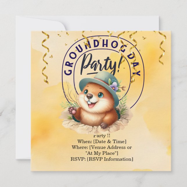 Save The Date Fête de la marmotte avec Amusement (Devant)