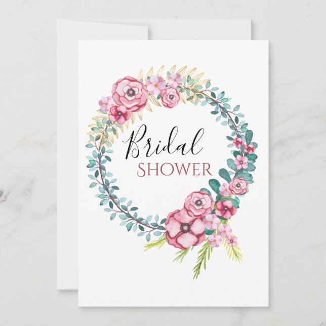 Save The Date Fête de mariage avec couronne florale (Devant)