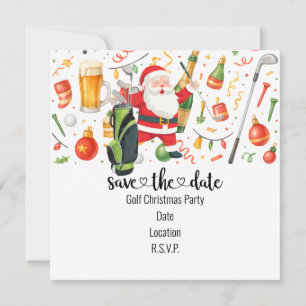 Save The Date Fête de Noël de golf sur le thème du Père Noël
