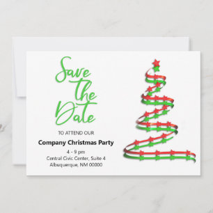 Save The Date Fête de Noël Enregistrer la date Arbre contemporai