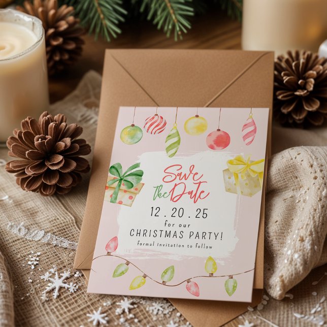 Save The Date Fête de Noël rose Jingle & Mingle adorable (Créateur téléchargé)