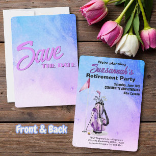 Save The Date Fête de Retraite Épargnez la Date Aquarelle Sac de