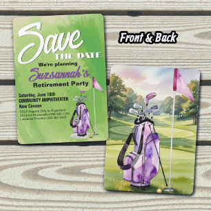 Save The Date Fête de Retraite Épargnez la Date Aquarelle Sac de