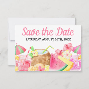 Save The Date Fête des 16 ans tropicale aquarelle hawaïenne