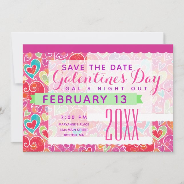 Save The Date Fête des Coeurs de la Saint-Galentin (Devant)