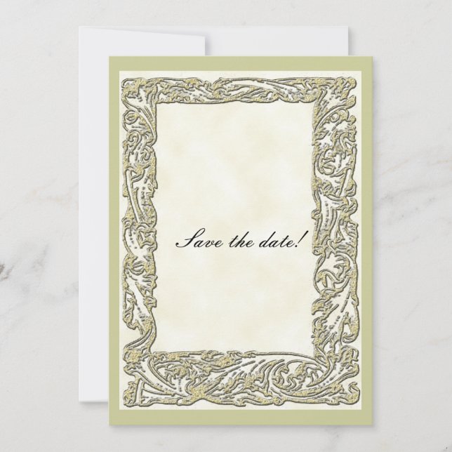 Save The Date Fête des mariées élégante Gold Frame (Devant)