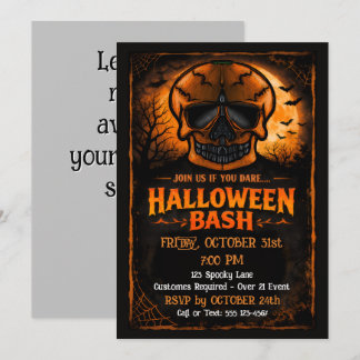 Save The Date Fête d'Halloween Crâne de Citrouille