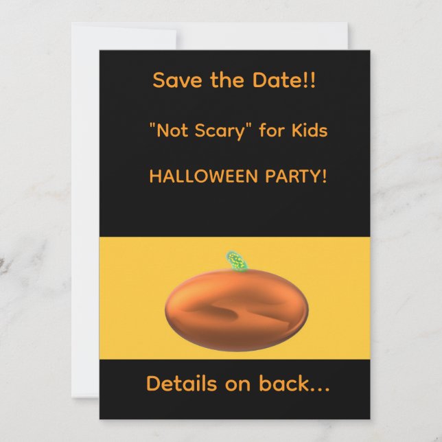 Save The Date Fête d'Halloween pour enfants "Pas effrayant" Enre (Devant)