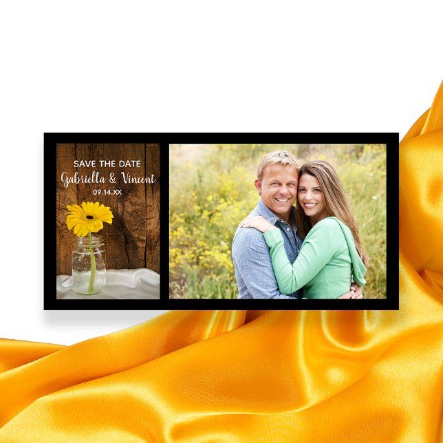 Save The Date Fête Jaune à Mason Mariage Jar Enregistrer la date (Créateur téléchargé)