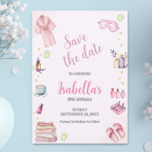 Fête spa fille Beauté aquarelle Glam Anniversaire