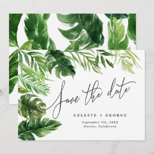 Save The Date Feuillage floral aquarelle tropicale pour annoncer