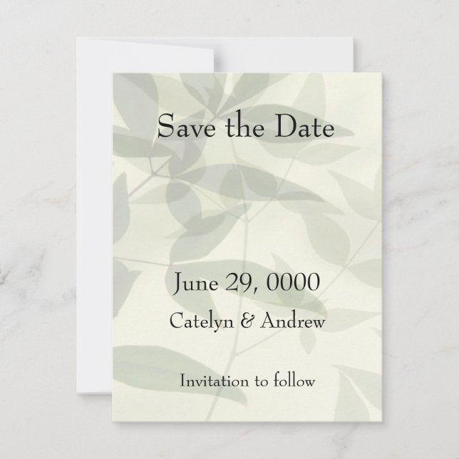 Save The Date Feuille pâle (Devant)